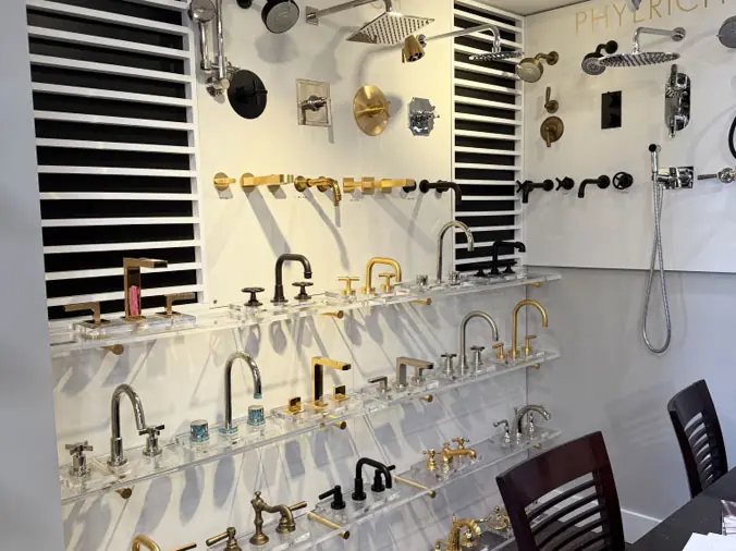 Green Art PLumbing Supply Southampton NY - Bathroom faucets on display